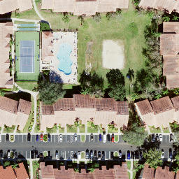 Sand Volleyball Court, Four Corners, FL — aerial view