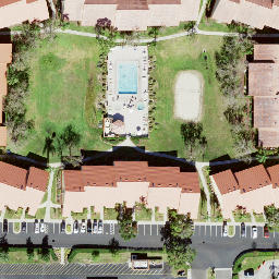 Sand Volleyball Court, Four Corners, FL — aerial view
