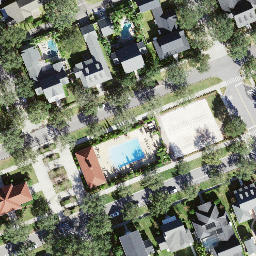 Sand Volleyball Court, Celebration, FL — aerial view