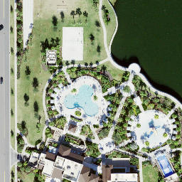 Sand Volleyball Court, Four Corners, FL — aerial view
