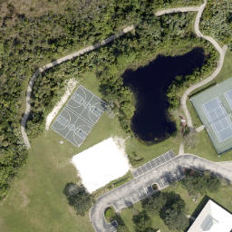 Sand Volleyball Court, Viera East, FL — aerial view
