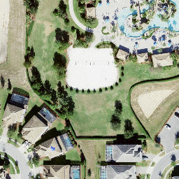 Sand Volleyball Court, Four Corners, FL — aerial view