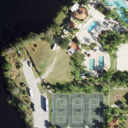 Sand Volleyball Court, Land O' Lakes, FL — aerial view