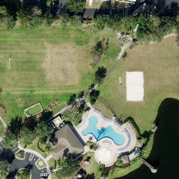 Sand Volleyball Court, Land O' Lakes, FL — aerial view