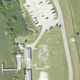 Sand Volleyball Court, South Patrick Shores, FL — aerial view
