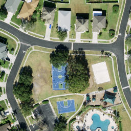 Sand Volleyball Court, Wesley Chapel, FL — aerial view