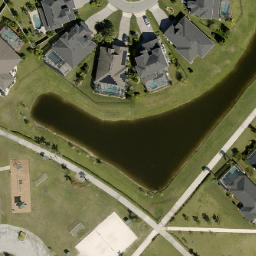 Sand Volleyball Court, Viera West, FL — aerial view