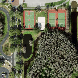 Sand Volleyball Court, Trinity, FL — aerial view