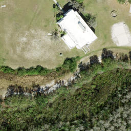 Sand Volleyball Court, Trinity, FL — aerial view