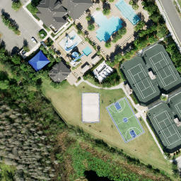 Sand Volleyball Court, Wesley Chapel, FL — aerial view