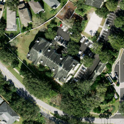 Sand Volleyball Court, Pebble Creek, FL — aerial view