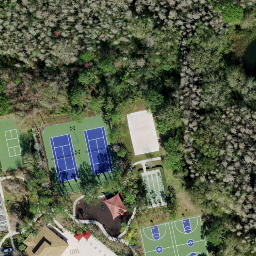 Sand Volleyball Court, Pebble Creek, FL — aerial view