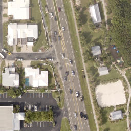 Sand Volleyball Court, Satellite Beach, FL — aerial view