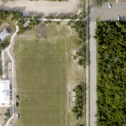 Sand Volleyball Court, Indian Harbour Beach, FL — aerial view
