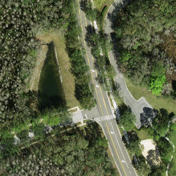 Sand Volleyball Court, Pebble Creek, FL — aerial view