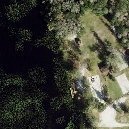 Sand Volleyball Court, Northdale, FL — aerial view