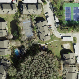 Sand Volleyball Court, Northdale, FL — aerial view