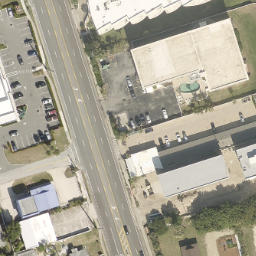 Sand Volleyball Court, Indialantic, FL — aerial view