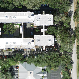 Sand Volleyball Court, University, FL — aerial view