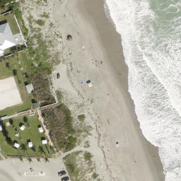 Sand Volleyball Court, Melbourne Beach, FL — aerial view