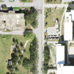 Sand Volleyball Court, University, FL — aerial view