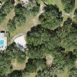 Sand Volleyball Court, University, FL — aerial view