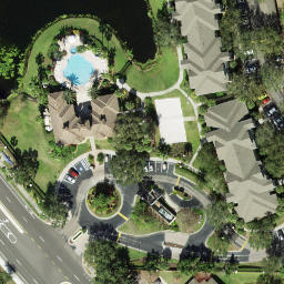 Sand Volleyball Court, Westchase, FL — aerial view
