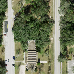 Sand Volleyball Court, Temple Terrace, FL — aerial view
