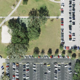 Sand Volleyball Court, University, FL — aerial view