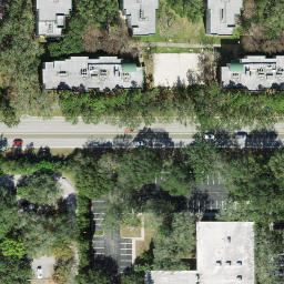 Sand Volleyball Court, University, FL — aerial view