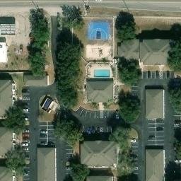 Sand Volleyball Court, Cypress Gardens, FL — aerial view