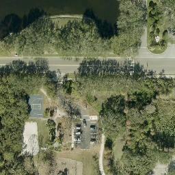Sand Volleyball Court, South Highpoint, FL — aerial view