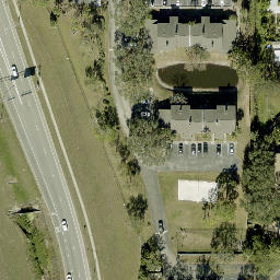 Sand Volleyball Court, South Highpoint, FL — aerial view