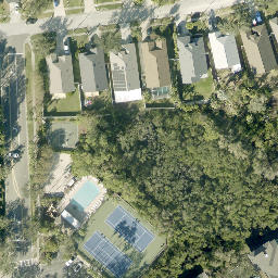 Sand Volleyball Court, Gandy, FL — aerial view