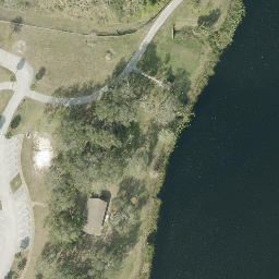 Sand Volleyball Court, Ridgecrest, FL — aerial view