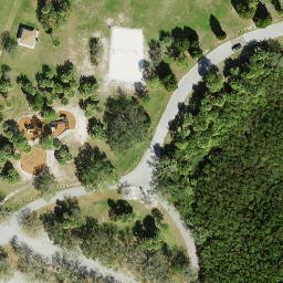 Sand Volleyball Court, Gandy, FL — aerial view