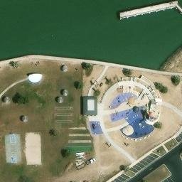Port Aransas Beach Volleyball Court #2 — aerial view