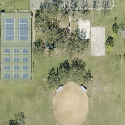 Sand Volleyball Court, Gandy, FL — aerial view