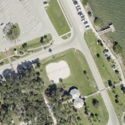 Sand Volleyball Court, Sebastian, FL — aerial view
