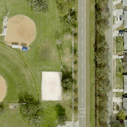 Sand Volleyball Court, Kenneth City, FL — aerial view