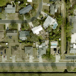 Sand Volleyball Court, Kenneth City, FL — aerial view