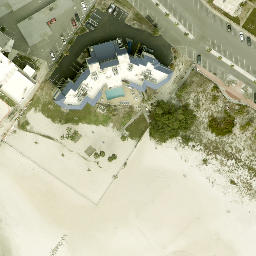 Sand Volleyball Court, Saint Pete Beach, FL — aerial view