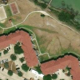 Sand Volleyball Court, Corpus Christi, TX — aerial view