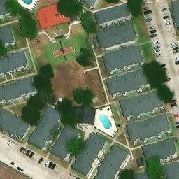 Sand Volleyball Court, Corpus Christi, TX — aerial view