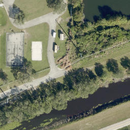Sand Volleyball Court, West Vero Corridor, FL — aerial view