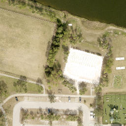 Sand Volleyball Court, Ellenton, FL — aerial view