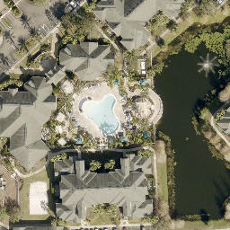 Sand Volleyball Court, The Meadows, FL — aerial view