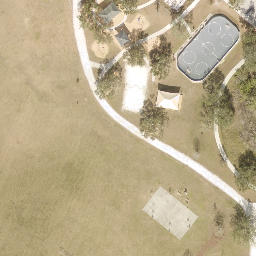 Sand Volleyball Court, The Meadows, FL — aerial view