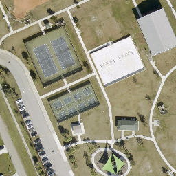 Sand Volleyball Court, White City, FL — aerial view