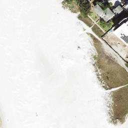Sand Volleyball Court, Siesta Key, FL — aerial view